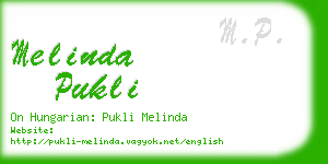 melinda pukli business card